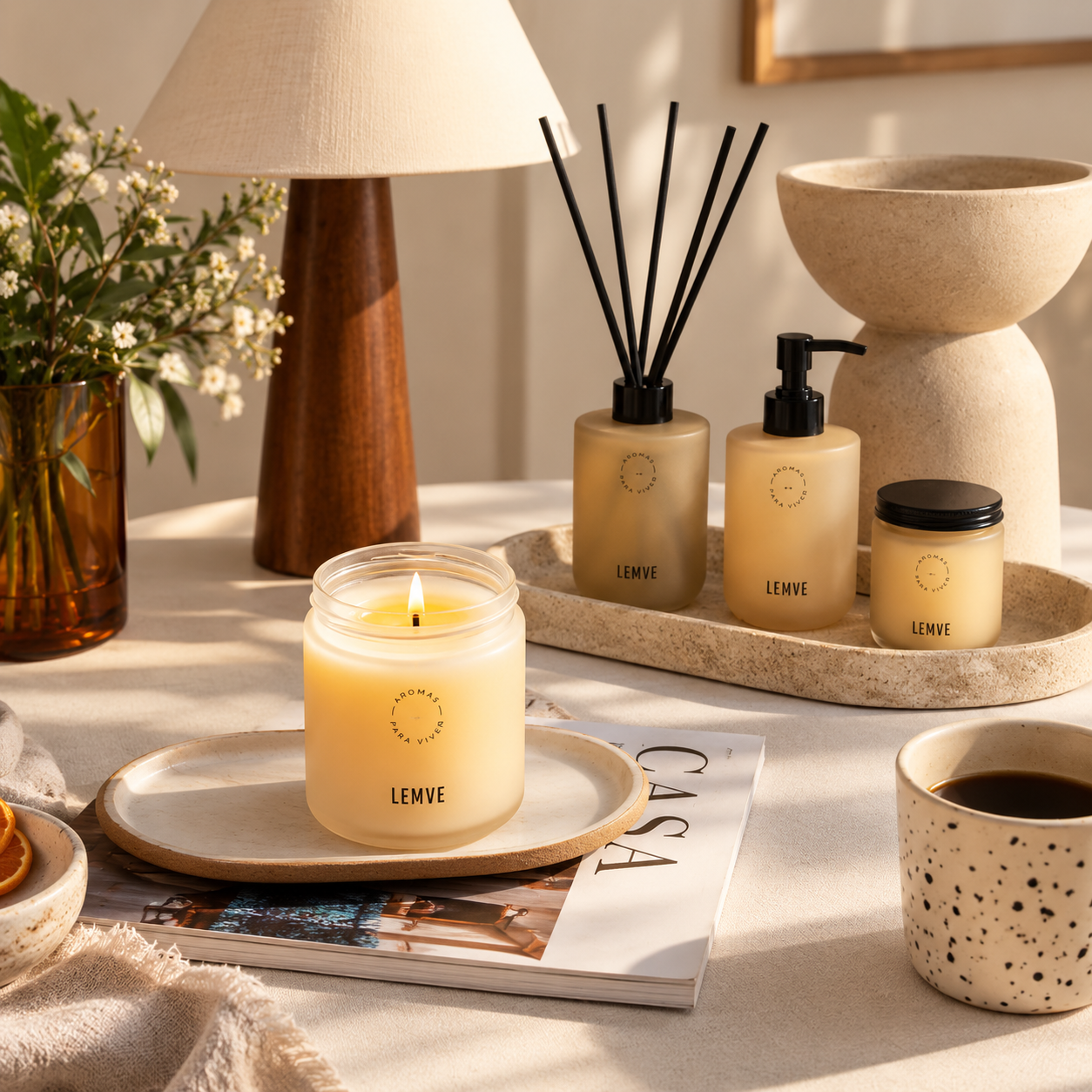 Aromas para casa em uma composição acolhedora